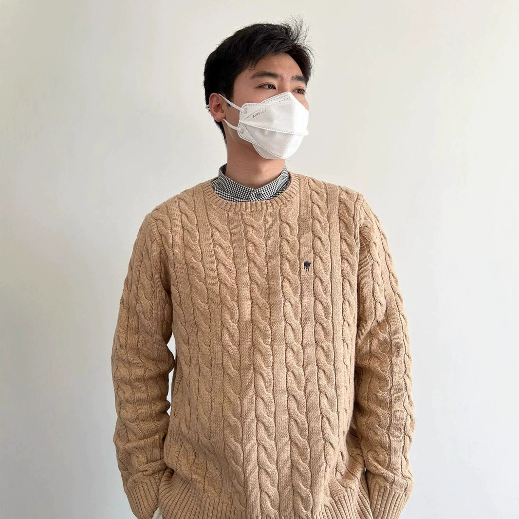 Скан код RL Laffy Pony логотип теплый круглый вырез мужской трикотаж женский трикотаж для пар осенне-зимний витой вышивкой