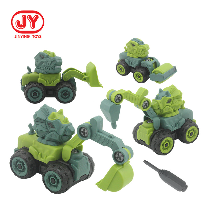 Niños desmontable dinosaurio ingeniería coche juguete niño Tyrannosaurus tornillo desmontable DIY montado coche de juguete