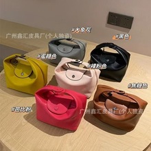 新款龙镶真皮饭盒包手拎包元宝包斜挎包法国单肩包手拎盒子包女包