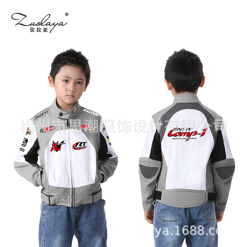 Zola new pattern children Balance car Jersey coat Long sleeve Racing suits motion Slide Motorcycle suit Printed