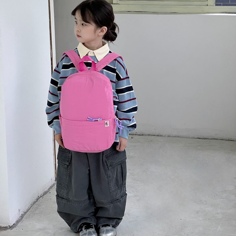 Mochila de color macaron para niños y niñas, mochila escolar de gran capacidad, mochila infantil de color sólido ligera y casual