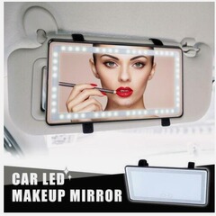 Car mirror LED makeup mirror touch smart three-color light high-definition car makeup mirror sunshade rearview mirror
