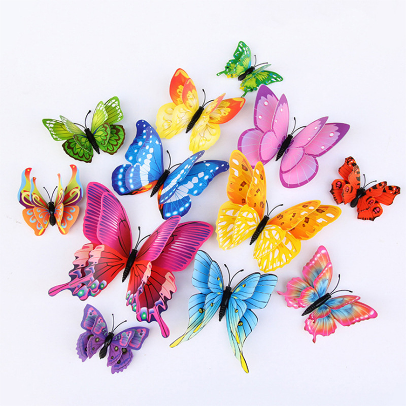 3D Double Layer Simulation Butterfly Creative Home Wall Decoration Wall Stickers Refrigerator Stickers Amazon Foreign Trade 3D Double Layer Simulation Butterfly Creative Home Wall Decoration Wall Stickers Refrigerator Stickers Amazon Foreign Trade