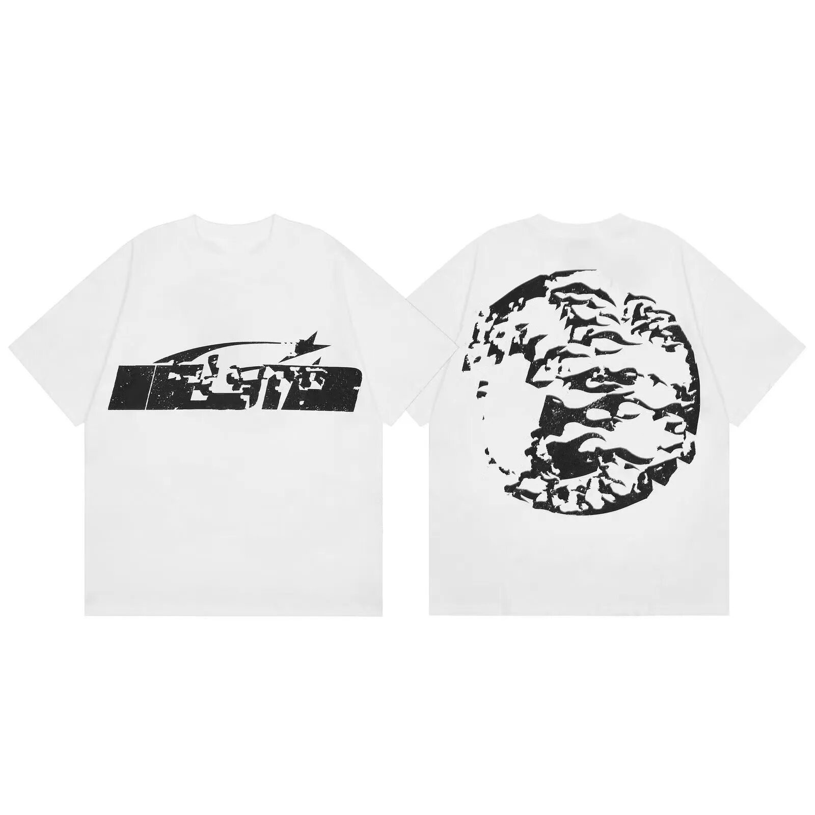 Verano nuevo estilo marca de moda europea y americana para hombres y mujeres camiseta de algodón casual suelta ajustada camiseta gráfica de manga corta de verano top de manga corta