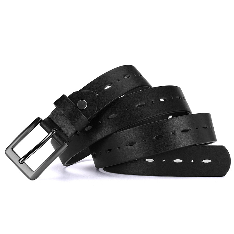 Cinturón de hombre elegante con hebilla de púa y multiorificio_voghion.com