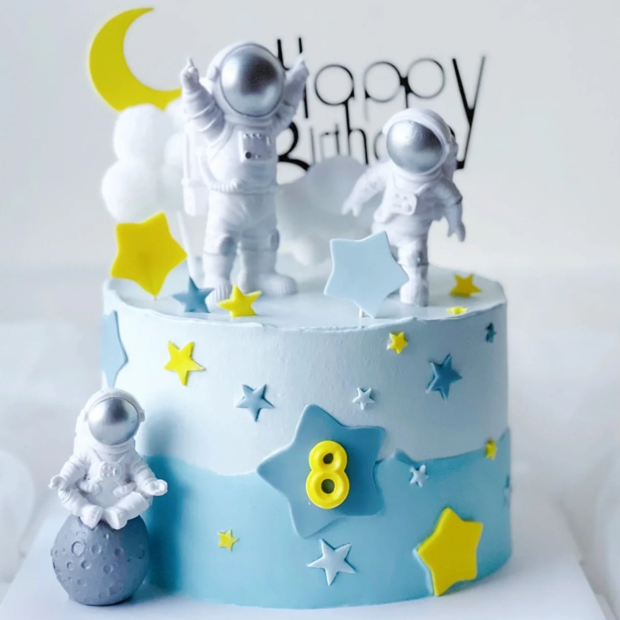 儿童生日航天火箭男孩蛋糕装饰摆件航天飞机宇航员太空星球卫星蛋_虎窝淘