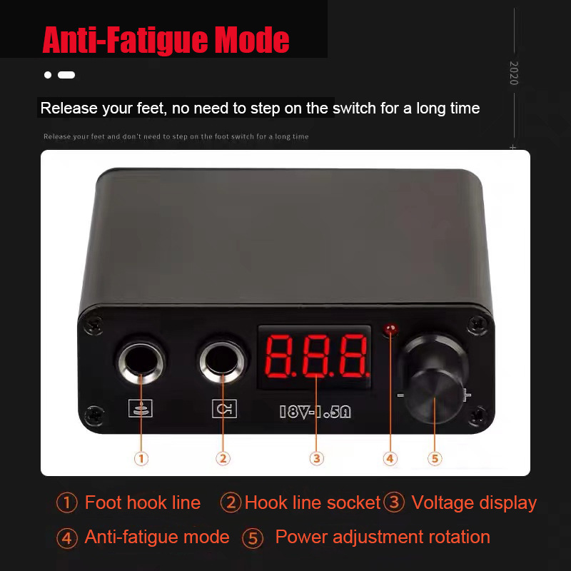 Fuente de alimentación para tatuajes Tuffking 1.5A, voltaje estable, corriente completa, múltiples velocidades, pantalla LCD, fuente de alimentación para tatuajes transfronteriza.