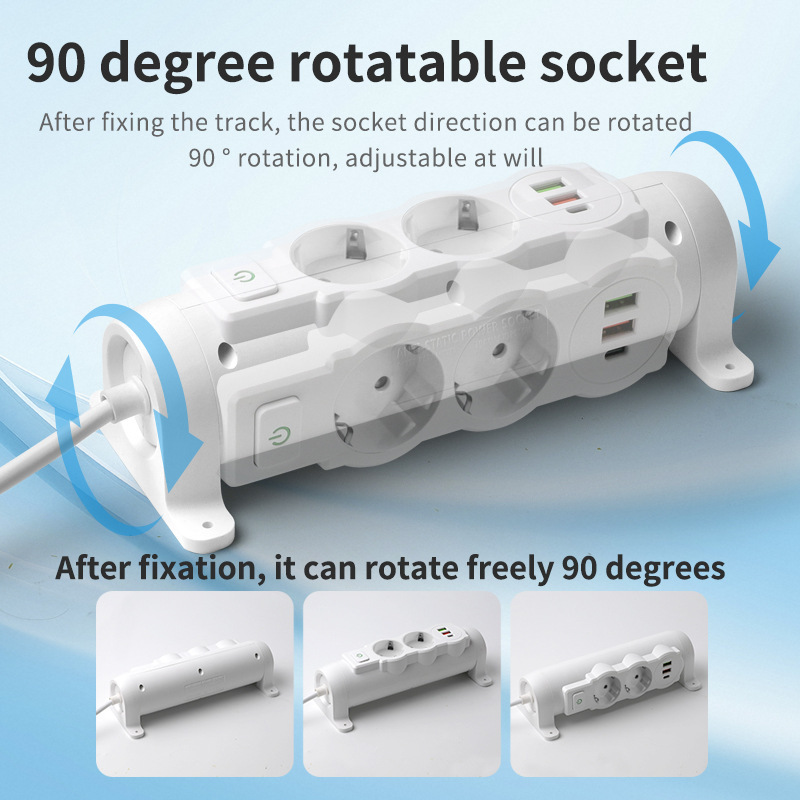 Conector giratorio con agujero de gong y pin que se puede fijar en la pared con conector de conexión