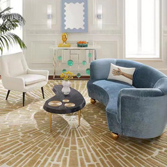 Italian lightweight luxury minimalist curved creative sofa Nordic modern fabric beauty salon studio irregular reception sofa