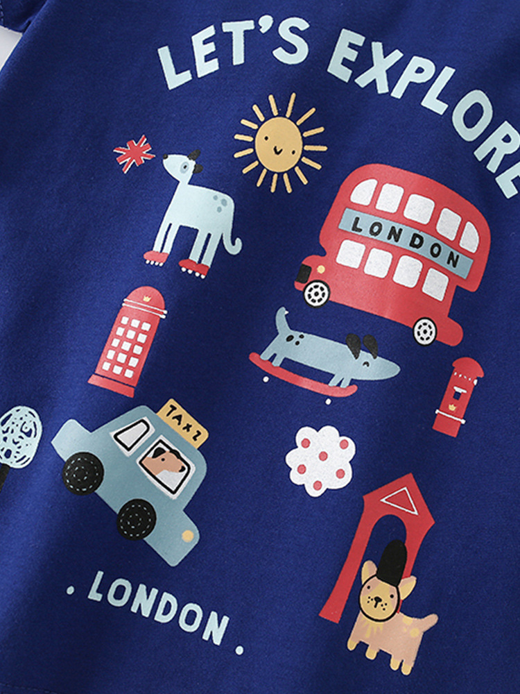 Malwee niño de manga corta camiseta de verano de cuello redondo Europa y América de verano nueva camiseta para niños