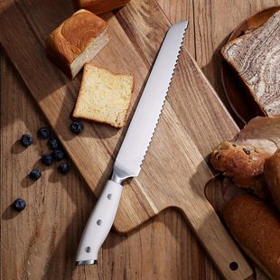Bread knife toast sawing knife cake slicing knife stainless steel baking knife household sandwich cutting French stick sawing knife