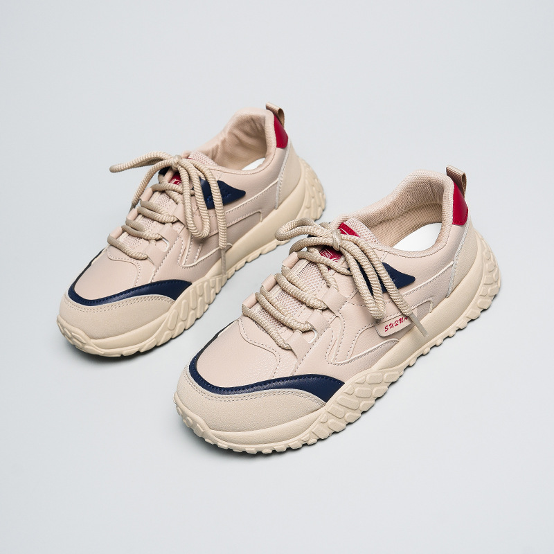 K5203 Cushioning Genuine Leather Sneakers For Women 2025 New Autumn Maternity Non-Slip Lightweight Training Shoes_voghion.com