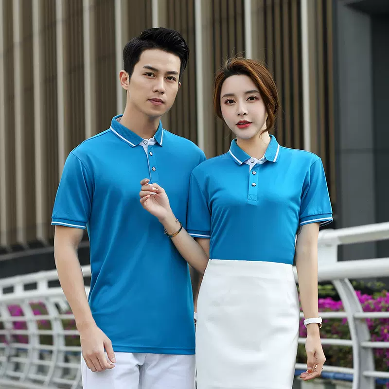 厂家直供T恤广告衫定纯色翻领短袖吸湿透气工作服文化衫T恤定