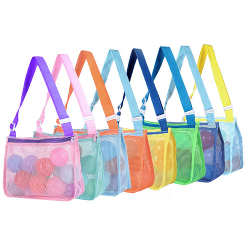 New outdoor beach bag, children's beach toy storage bag, sand play tools, beach mesh bag, large capacity mesh bag