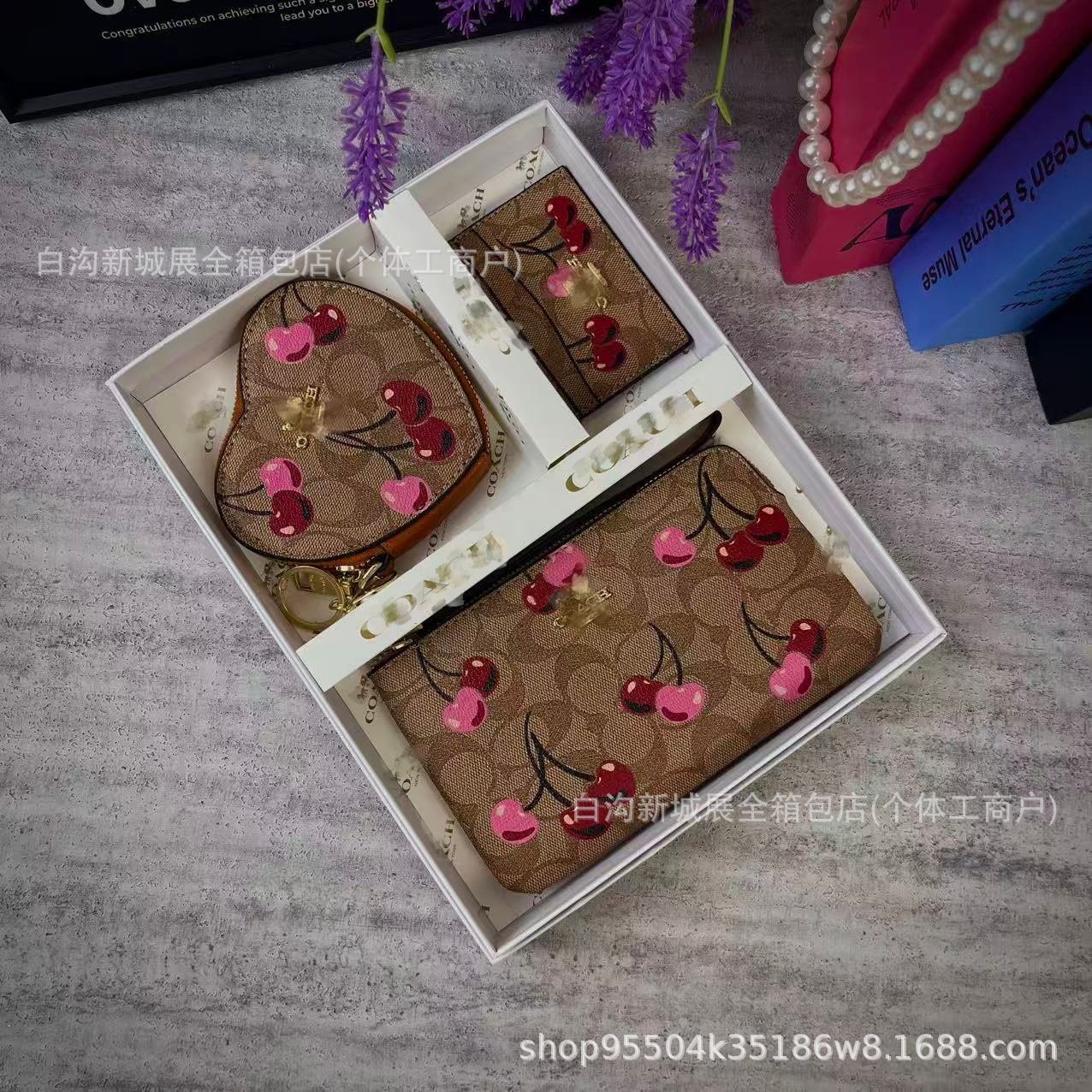 Bolsas de mujer transfronterizas lujosas de alta calidad bolsas de tarjetas de damas de moda versátil bolsas de cambio mini bolsas de tres piezas KomeCO