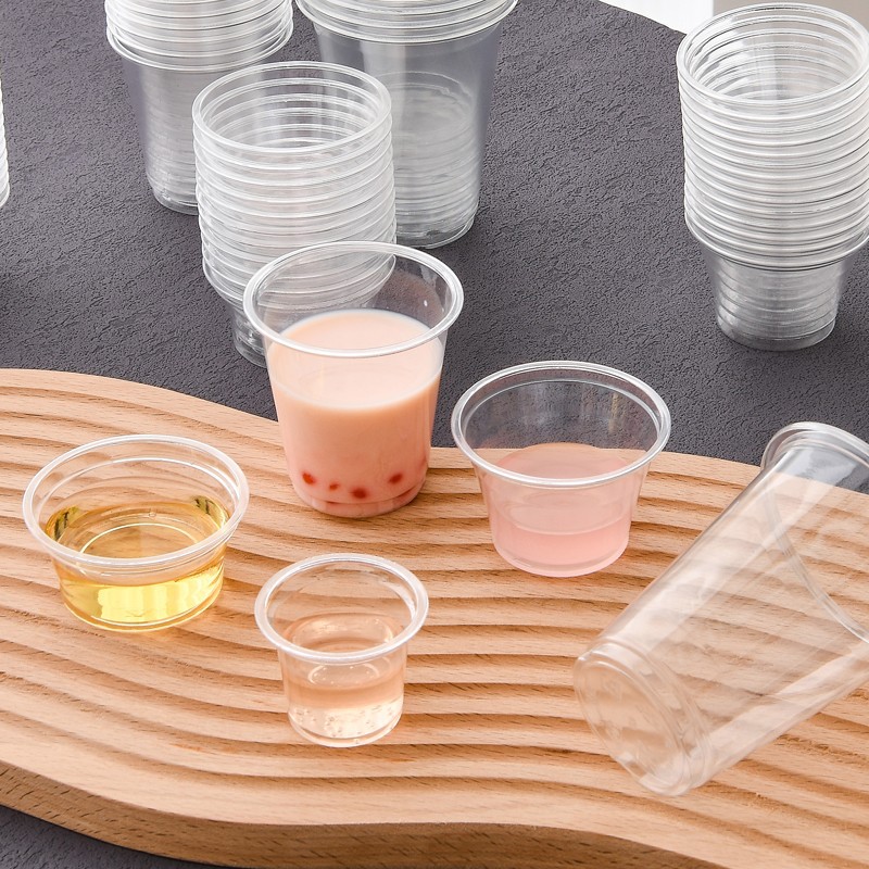 Single-use tasting cup small plastic cup tasting cup mini wine glass plastic sample cup one-bite cup