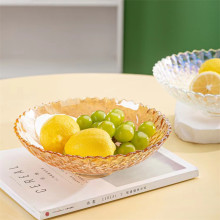 新品孔雀果盘 家用七彩玻璃果斗 水果零食果盘开业活动礼品批发