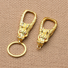 地摊货源创意铜饰黄铜龙头钥匙扣生肖龙钥匙链腰扣汽车钥匙挂件批