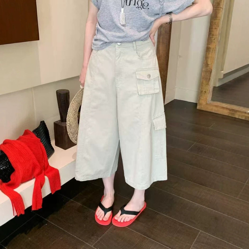 Susan 2026 Summer New Design High-Quality Wide-Leg Workwear Casual Pants Cropped Casual Pants 5303S