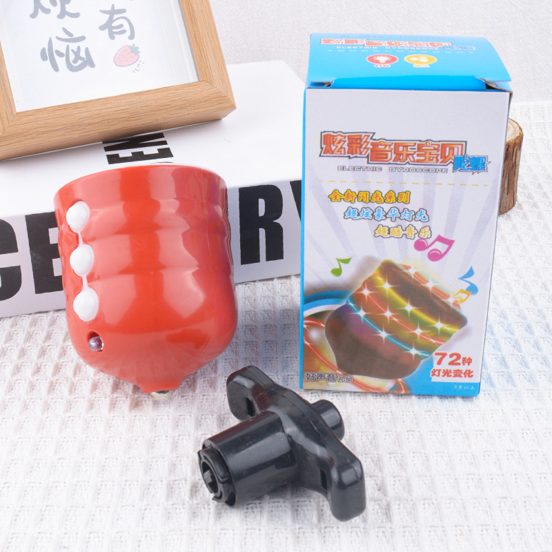 Juguetes de giroscopio de imitación de madera para niños, música eléctrica colorida, lanzadores de giroscopio flash, puestos luminosos, juguetes al por mayor