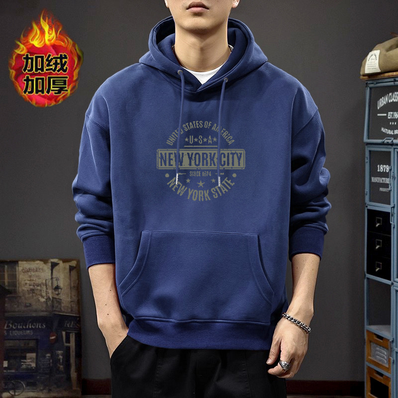 Suéter hombre encapuchado invierno nuevo estilo de moda suelto hombre de estilo amplio chaqueta de lana gruesa ropa de estilo de puerto