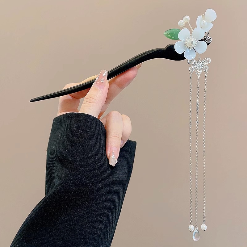 Estilo antiguo borla horquilla de las mujeres nuevo estilo chino mapache Han accesorios de ropa de alta calidad updo pelo Maxi falda horquilla paso agitar tocado