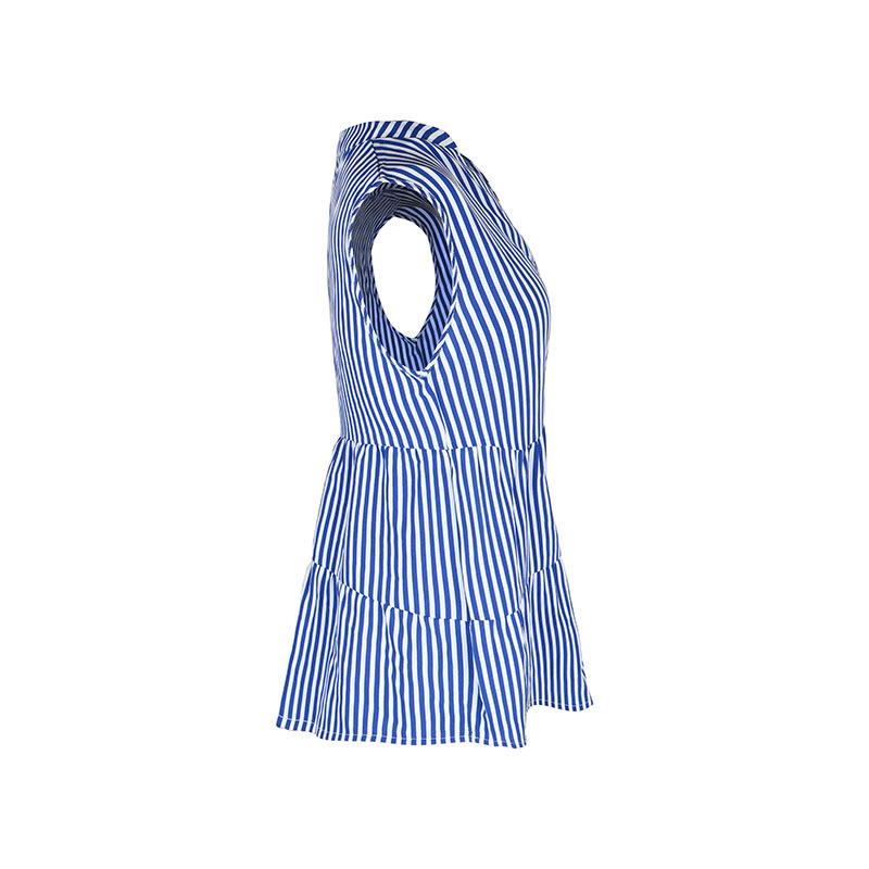 Camicie senza maniche con scollo a V a righe verticali_voghion.com