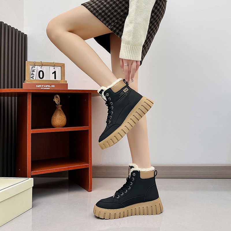 Stivali da donna Desert Boots Stivali da neve Sintetici Bohemian Punk Tacco medio Tacco alto Punta a punta Punta quadrata Calzature sportive da ufficio stringate_voghion.com