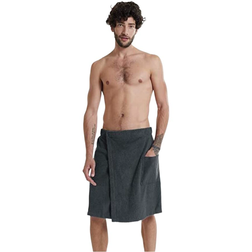 Мужское носимое банное полотенце Баня Душевая комната Банное полотенце с карманным халатом