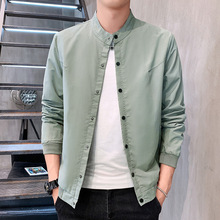 秋天简单男装潮流韩式悠闲上衣外套秋初年轻男士夹克小褂子单秋衣