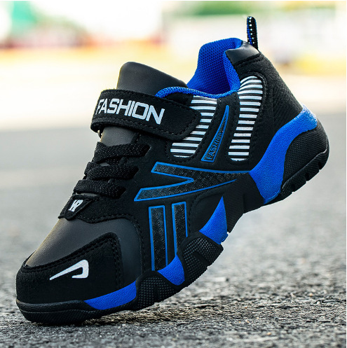 Spring 2025 children's shoes net leather sneaker fleece-lined warm cotton shoes primary school running shoes big boys shoes