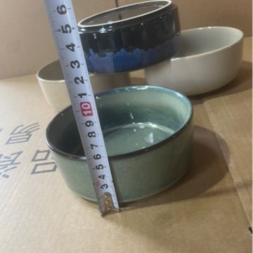 Tacos de cerámica para mascotas, tazón de gato, fondo plano, anti-derribado, horno de esmalte, tazón de agua para mascotas negro, tazón para perros y gatos, tazón para gatos