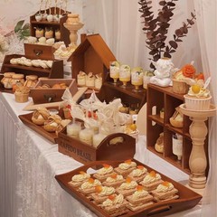 桓森系甜品台展示棚置物結婚式婚約誕生日ビジネス宴会冷食茶休憩置物