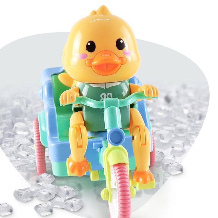 Small cute duck tricycle music lighting toy Tiktok boom children's fun riding small yellow duck night market stall