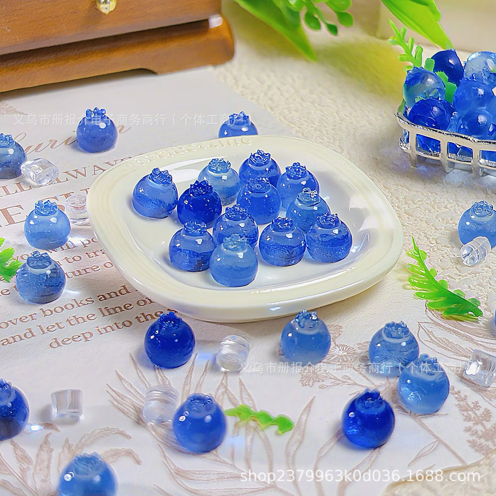 超迷你蓝莓（大一号）~奶油胶仿真食玩美甲手机壳卡通树脂配件diy