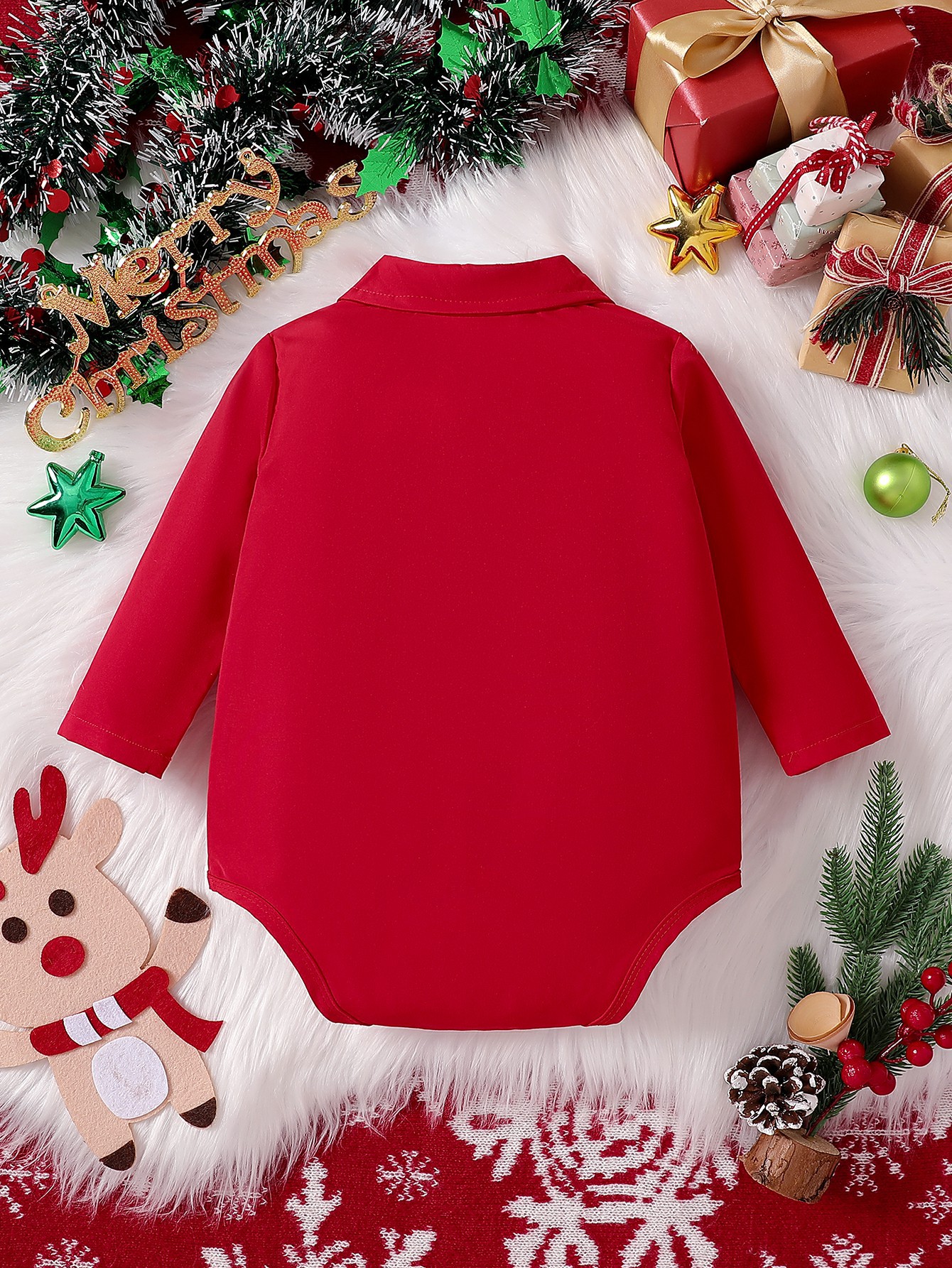 Europa y los Estados Unidos comercio exterior personalizado transfronterizo Navidad primavera y otoño 2025 bebés de manga larga alce algodón ropa de escalada de moda
