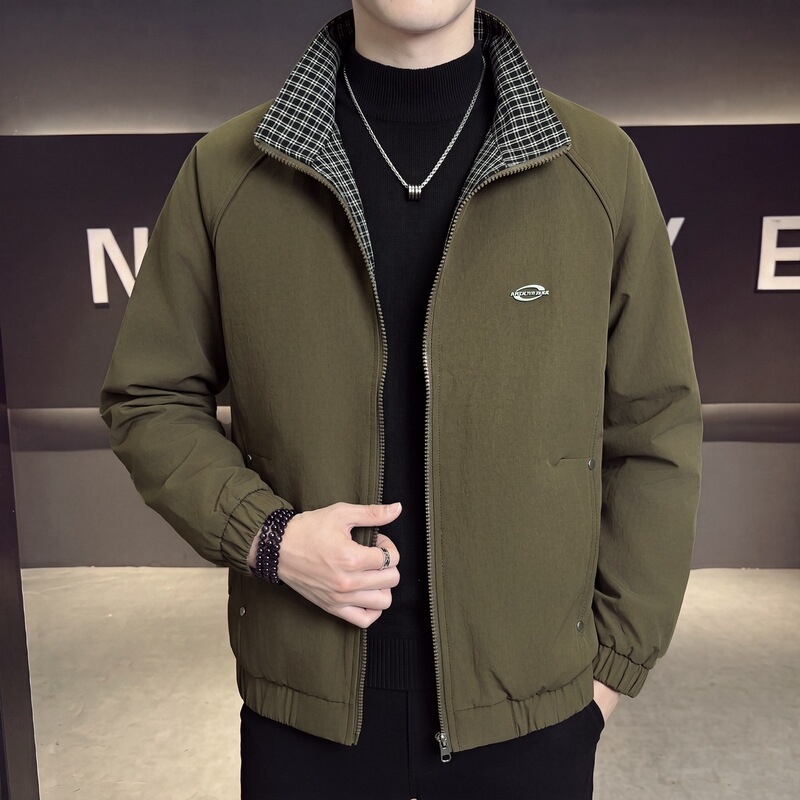 Men's trendy brand jacket for spring and autumn 2026, new style, stylish and sophisticated, slim fit, stand-up collar, casual jacket, autumn top Men's trendy brand jacket for spring and autumn 2026, new style, stylish and sophisticated, slim fit, stand-up collar, casual jacket, autumn top