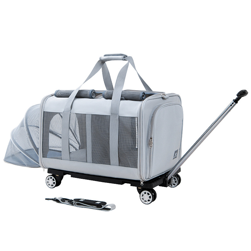 Maleta trolley para mascotas, desmontable, para gatos y perros