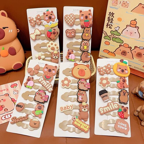 Kapibara Children's Hair Clip for Girls, Cute Cartoon Style, Non-Damaging Side Bangs Clip for Girls, Princess Hair Accessories