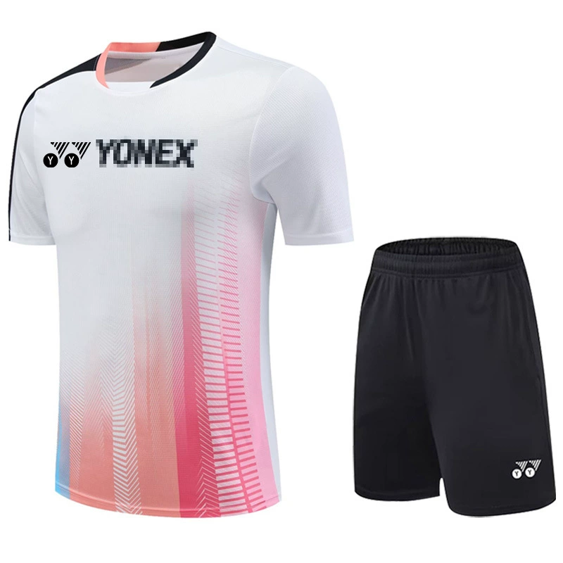 YY униформа для бадминтона для мужчин и женщин, тренировочная форма для соревнований, юбки с короткими рукавами из ледяного шелка, дышащая и быстросохнущая форма для настольного тенниса, групповая покупка.