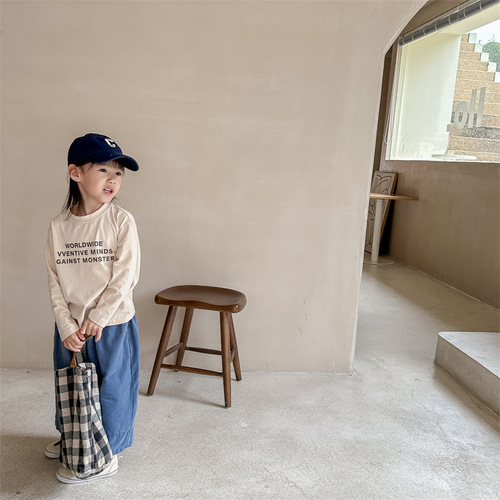 2024 Spring Children's Clothing New Children's Korean Style Spring and Autumn Bloomers Harem Pants Nine-Point Pants Girls' Pants 123015