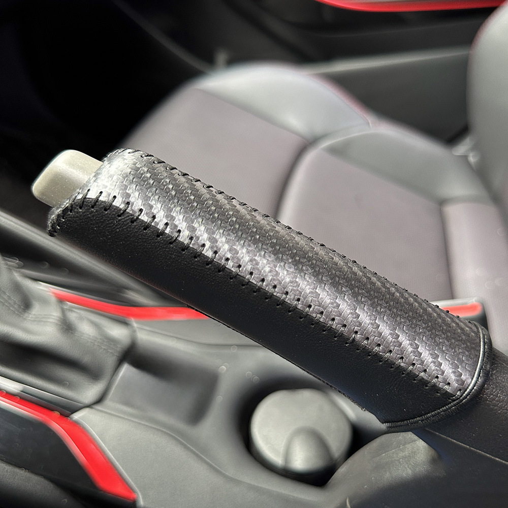 Cross-Border Universal Car Gear Shift Lever Handbrake Leather Hand-Stitched Brake Lever Decorative Protective Cover Gear Shift