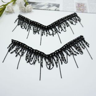New Collar Accessories to Decorate Clothes Collar Accessories with Sewn Rhinestone Tassels Rhinestone Collar Cloth Stickers Classic Style