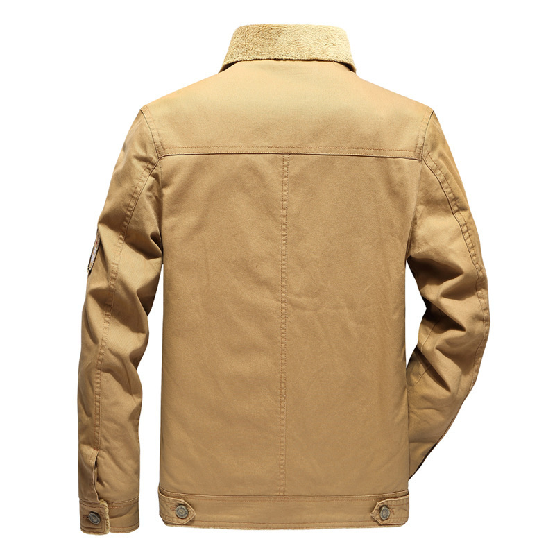 Giacca invernale da uomo in lana di agnello lavata, taglia comoda, calda, dropshipping transfrontaliero_voghion.com