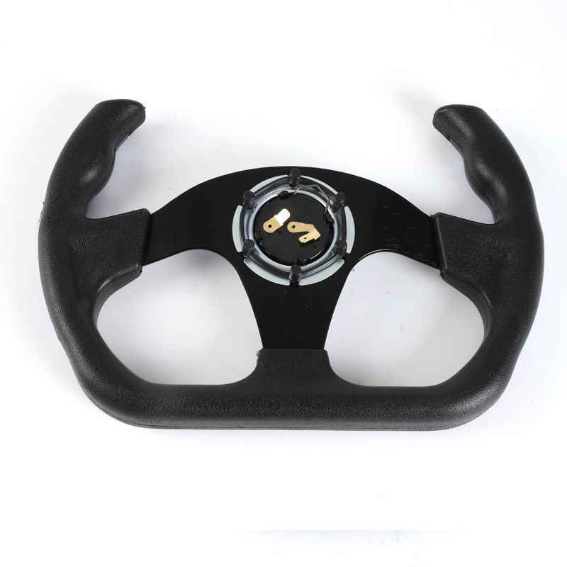Universal Universal Modified Racing Style Steering Wheel PU Leather (Steering wheel) - jg-8989-all-black