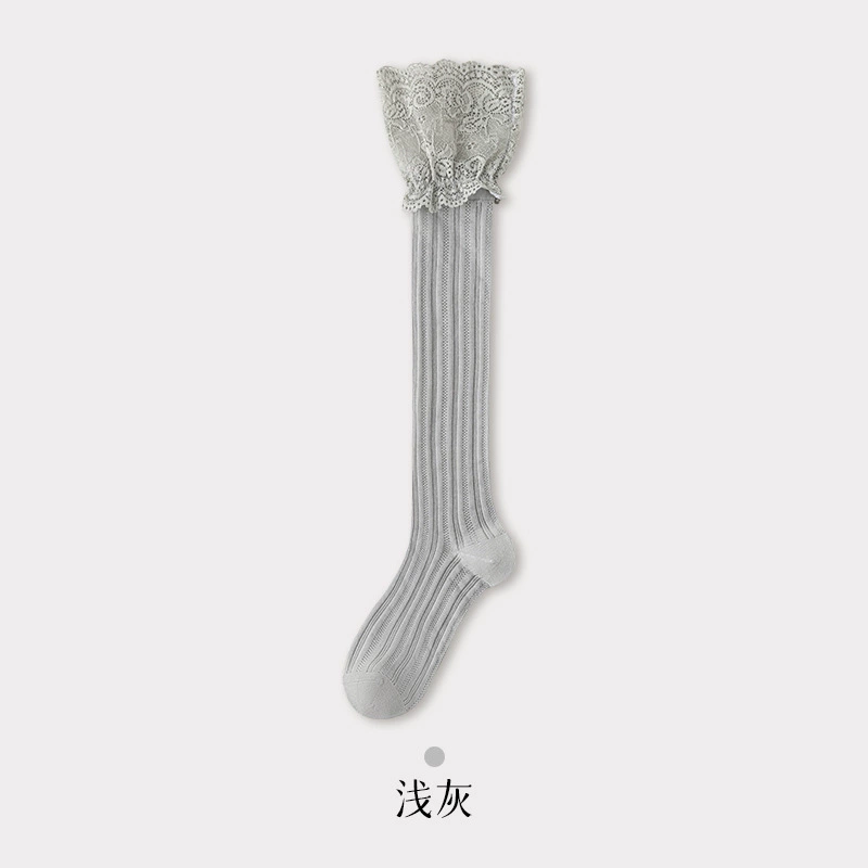 Lace summer thin white socks, high boots