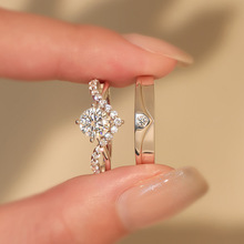 s925纯银为爱加冕情侣戒指男女一对日韩版皇冠对戒指环手饰品配饰