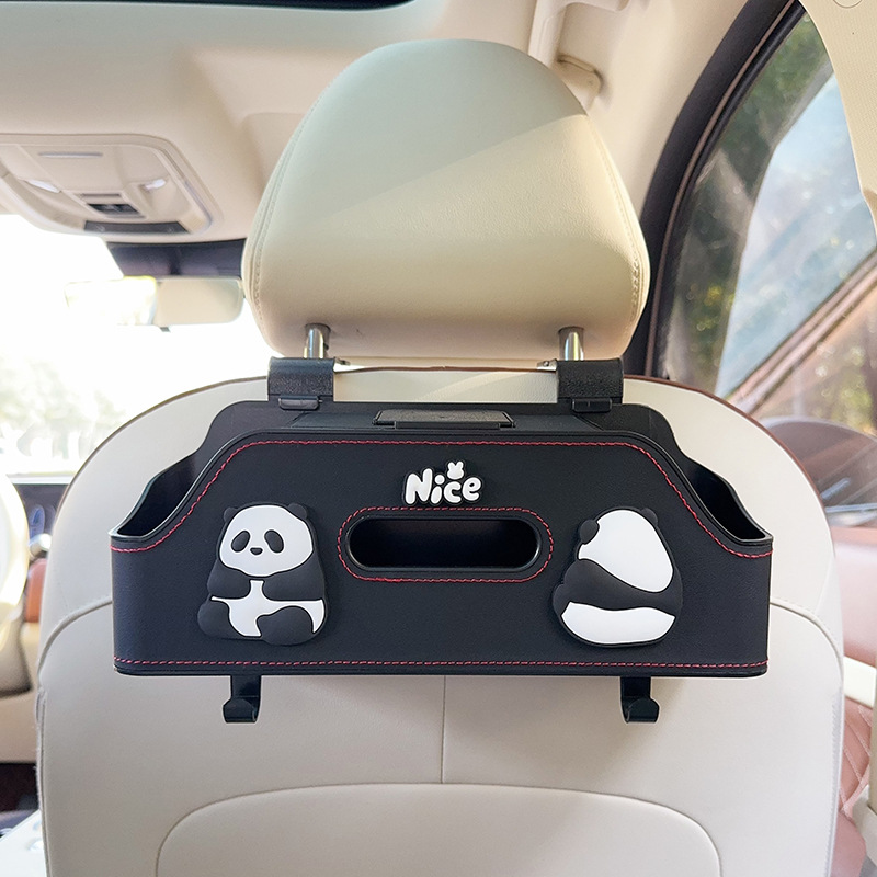 Back Multi-function Storage Box | Qìchē Car storage bag/box - black-panda-multi-function-seat-back-storage-box