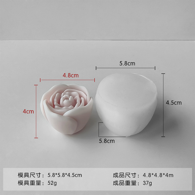 Jiahui Mei peonía flor de cera molde de cera de cera de cera de cera de cemento tira magnética adornos candelabro