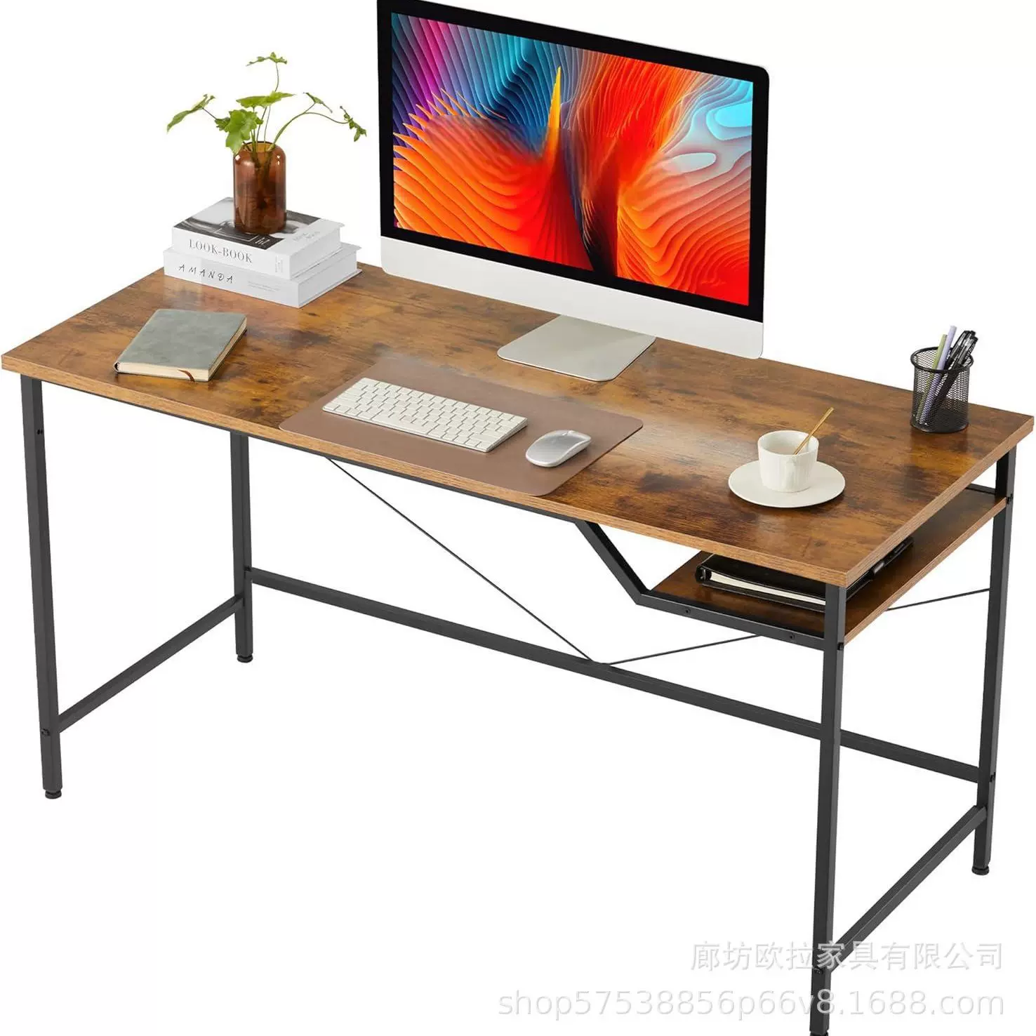新款电脑桌台式简易现代简约风格的家庭办公桌学习学生写字台